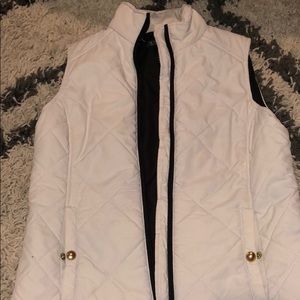 RALPH LAUREN XS WHITE SLIM PUFFER VEST WITH GOLD